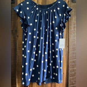 Black and white polka dot blouse